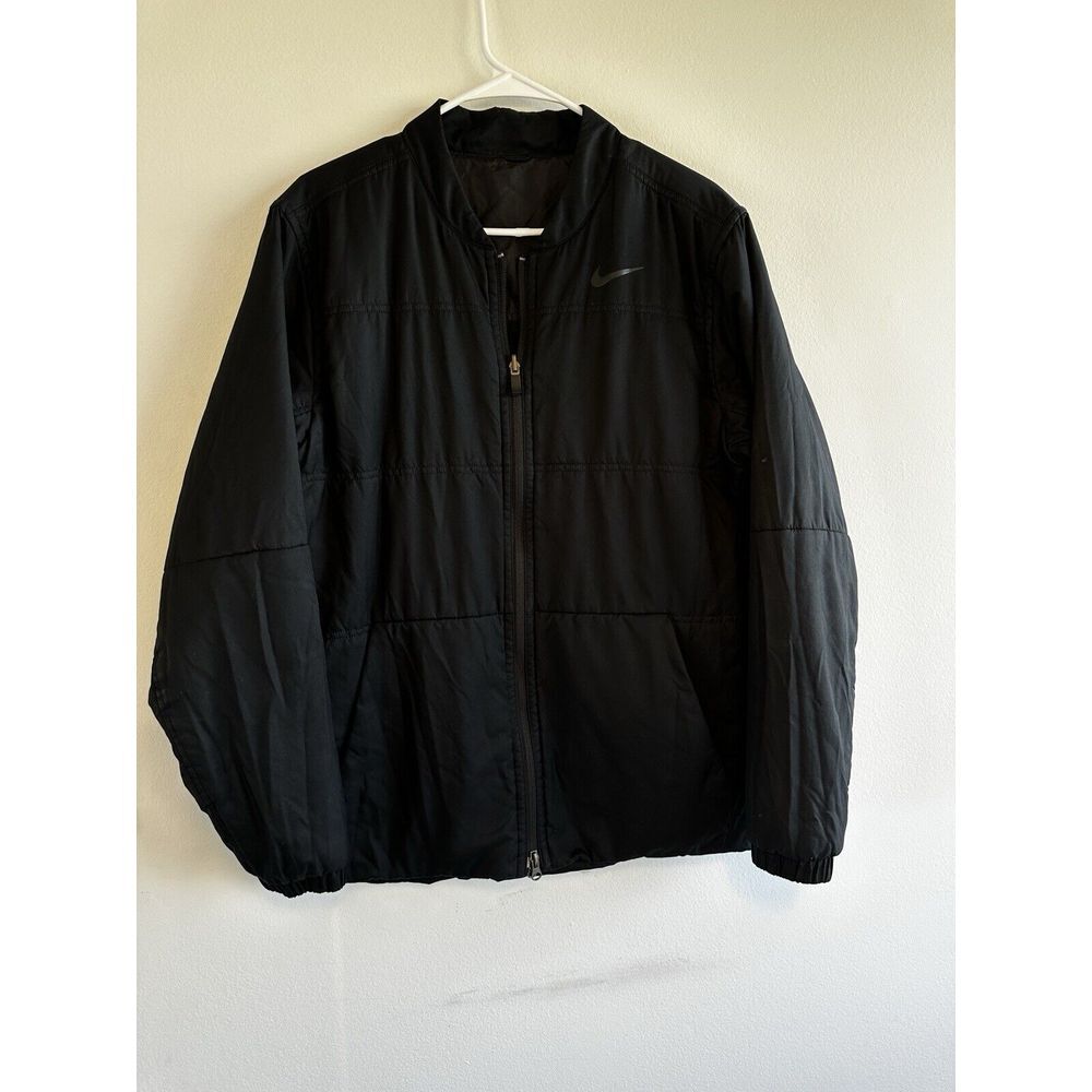 Nike Men's Golf Reversible Synthetic Fill‎ Jacket Black Winter Puffer Sz L  Flaw - Picture 2 of 10